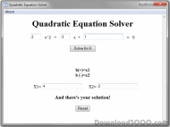 Quadratic Equation Solver screenshot